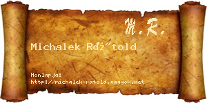 Michalek Rátold névjegykártya